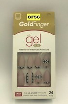Kiss Gold Finger Gel Glam Ready To Wear Gel Manicure #GF56 24 Nails - £3.72 GBP