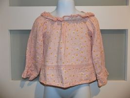 7 For All Mankind Daisy Print  LS Shirt Ruffle Neck Size 2T Girl's - $13.50