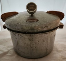 Vintage National No 7 Pressure Cooker Canner 16 Quart Aluminum w/ Wire Lift Rack - £35.23 GBP