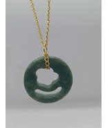 Translucency Jade Jewelry: Flower Jade Pendent Necklace (Grade-A) - £27.16 GBP