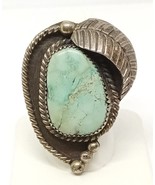 Huge Old Pawn Native American Turquoise Ring Sterling Silver, 15.3 grams... - £91.81 GBP