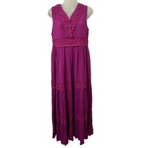 Davi &amp; Dani Magenta Lace Maxi Dress Plunge Back size women&#39;s  M NWT - £21.14 GBP