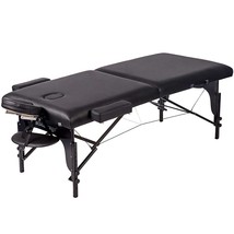 NEW Best Massage Two-Fold Portable Beech Wood Leather Massage Table Black BMC100 - £146.84 GBP