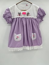 LKB Adult Babydoll Dress Sz XXS White Purple Mouse Short Sleeve Age Play - £23.23 GBP