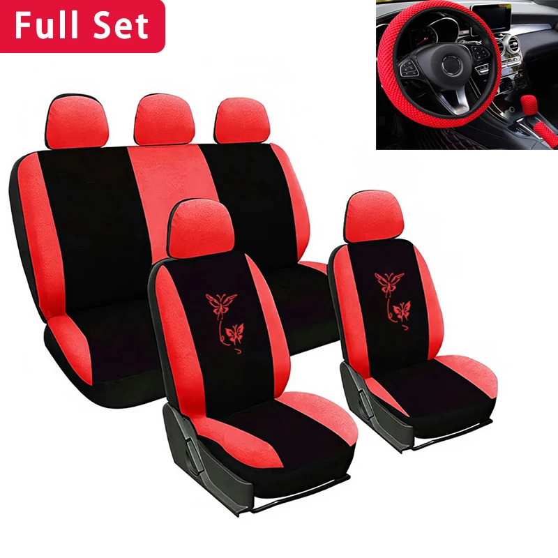 Fashion Car Seat Cover Steering Wheel Cover Universal Car Seat Interior - £13.87 GBP+