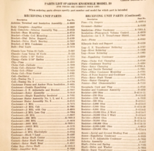 1931 Sparton Ensemble Model 30 Parts List Short Wave Electronics Ephemer... - $464.81 MXN