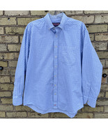 Vineyard Vines Men&#39;s L Blue Check Murray Shirt 100% Cotton EUC - £20.57 GBP
