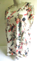 Rachel Zoe 100% Linen Button Back Floral Woven Top Shirt Blouse Womens Size XL - £18.57 GBP