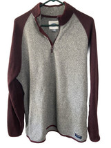 Old Navy Raglan Sleeve Sweater Mens Baseball Maroon and Gray Knit Long Sleeved - £9.05 GBP