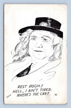 Artist Signed Cooper Comic REST ROOM? I Ain&#39;t Tired Chrome Postcard K13 - £3.22 GBP