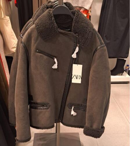 ZARA BNWT 2024. BROWN DOUBLE FACED JACKET COAT SHEARLING. 3548/040