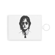 Personalized Saffiano Leather Card Holder with Custom John Lennon Photo ... - £16.13 GBP