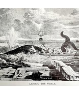 Lancing The Whale At Sea 1926 Nautical Antique Print Whale Hunting DWW4A - $34.17 CAD
