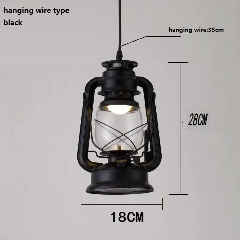 Lantern Pendant Light  Nostalgic Kerosene Lamp for Living Room Dining Room Resta - £170.33 GBP