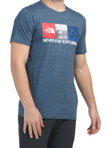 The North Face Men&#39;s Never Stop Exploring Logo Short Sleeve Tee, Blue, X... - $39.11