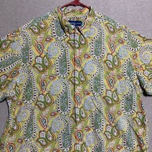 Polo Ralph Lauren Shirt Mens 2XL XXL Yellow Paisley Button Up Hawaiian B... - £37.31 GBP