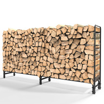 Extra Large 8Ft Outdoor Firewood Rack Strong Metal Log Rack Holder Wood ... - $91.99