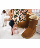 K.Signature Summer Little Kids   Australian Sheepskin Button Winter Boots  - $67.10 CAD