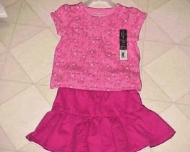 Toddler Girls Pink Skirt &amp; Floral Top Size 24 Month Summer Outfit New - $9.85