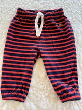 Baby Gap Boys Red Navy Blue Striped Pants 3-6 Months - £4.70 GBP