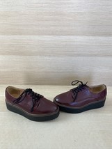 Madden Girl WRITTEN Burgundy Faux Leather Lace Up Platform Oxfords Women Size 7M - £14.79 GBP