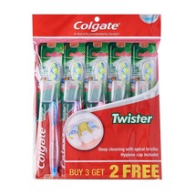Colgate Toothbrush Deep Cleaning Soft Spiral Unique Twister Bristles (5 Units) - £15.68 GBP