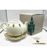 Partylite P7301 Tea Time Teapot Tealight Candle Holder Cream Gold Bisque... - £19.97 GBP