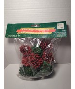 Discontinued 12 Real Painted Pinecone Christmas Ornaments Small Hangers ... - $14.84