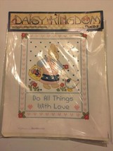 Daisy Kingdom Stamped Cross Stitch Fabric #63285 With Love 1991 Bucilla 8x10&quot; - £3.94 GBP