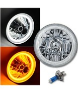 7&quot; Switchback White LED DRL / Amber Turn Signal Angel Eye Halo H4 60w He... - $96.79 CAD
