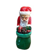 Papermache Santa Claus Father Christmas w Toy Bag Holiday Farmhouse Deco... - £23.54 GBP