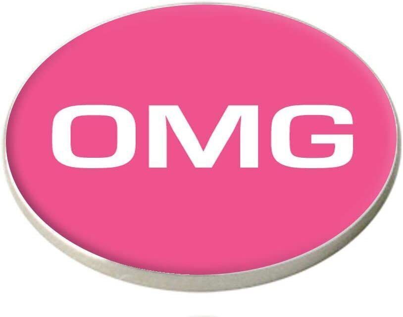 &quot; OMG &quot; OH MY GOD CRESTED PINK GOLF BALL MARKER - $3.38