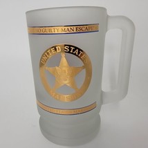 United States Marshal Frosted Glass Beer Mug DOJ Department Of Justice USA MADE - £14.94 GBP