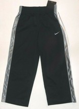 Nike Boys Athletic Pants Black w/ White Gray Stripes Down Side Size 4 NWT - £10.10 GBP