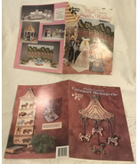 Pair Annies Attic Plastic Canvas Patterns Garden Wedding Carousel Orname... - $14.67