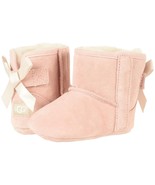 UGG Baby Girl Winter Booties Jesse Bow II Size 0/1 0-6 Months Pink Suede - £27.66 GBP