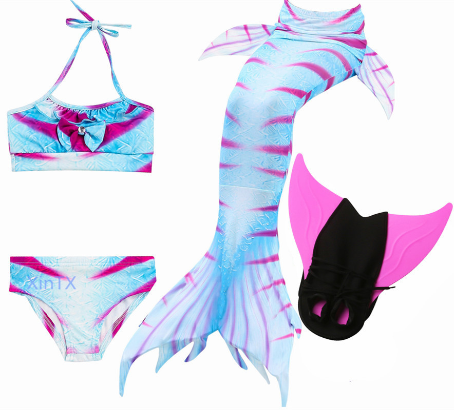 New arrive! Kids Mermaid Tail With Monofin Fancy Girls Swimsuit Bikini Costume