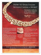 Print Ad Raffinato Aria Necklace Speak Italian 2018 Magazine Advertisement - $10.64 CAD