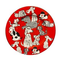 LivingQuarters 4 Salad Plates CARSON PIRIE Dogs Puppies Cats Kittens 8 1/4”D - £19.10 GBP