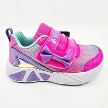Skechers S Lights Tri Brights Lil Gleam Pink Lavender Toddlers Girls Size 6 - £31.81 GBP