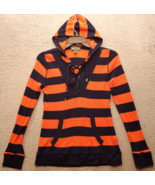 Lauren Ralph Lauren Hoodie Women&#39;s L Multi Striped Kangaroo Pocket Lace ... - $40.22 CAD