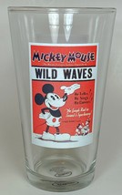 Disney Store 14oz Mickey Mouse Wild Waves Tall Clear Glass Vintage - £4.51 GBP
