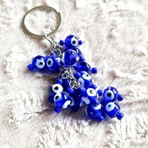 Turkish Oval Blue EVIL EYE Nazar Fashion Accessory Blue Keychain Pendant Gift - £10.19 GBP
