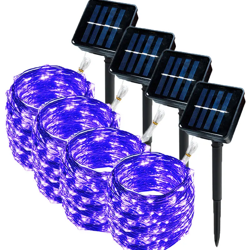 4Set Solar String Fairy Lights Christmas Lights Waterproof Outdoor Gar Solar Pow - £80.77 GBP