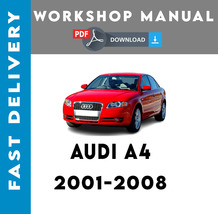 Audi A4 2001 2002 2003 2004 2005 2006 2007 2008 Service Repair Workshop Manual - £5.58 GBP