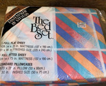 Tastemaker Stevens ~ NOS Vtg Full Bed Sheet Set 4-Piece USA 1980&#39;s - £31.17 GBP
