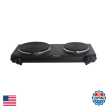 IMUSA Double Electric Hot Plate Cooktop Portable Black Adjustable Temp - $61.85