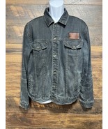 Y2K Rocawear Black Denim Jacket Mens Sz 44 Stars Stripes Hip Hop Streetwear - $53.27 CAD