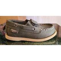 OshKosh B&#39;gosh gray suede kids size 5 hook &amp; loop boat shoes - $12.99