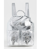 Tory Burch Virginia Metallic Flap Nylon Backpack~NWT~ Silver - $384.23 CAD